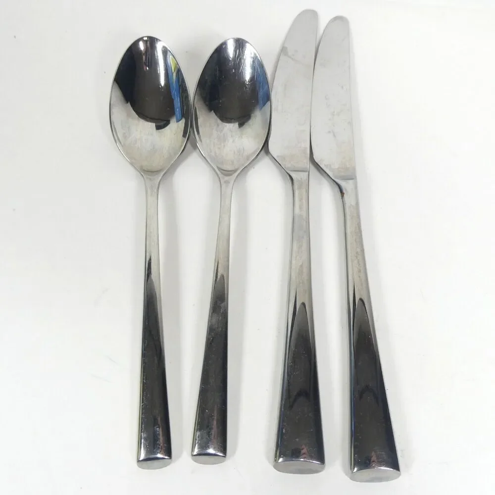 Dansk Bistro Cafe 2 Knives & 2 Soup Spoons Stainless Flatware Lot 18/10 Vietnam